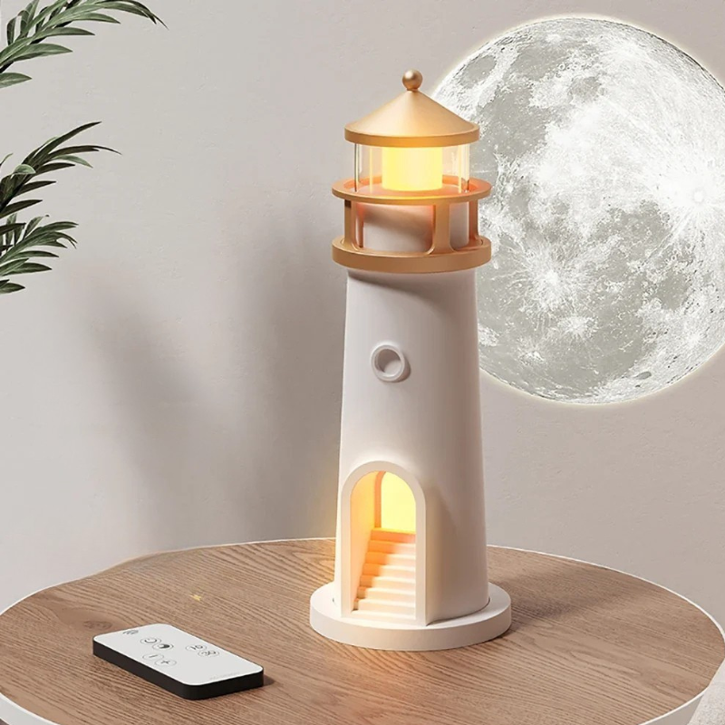 Moon Projection Night Light Lighthouse Lamp Motion Sensor Dimmable Bluetooth Gift