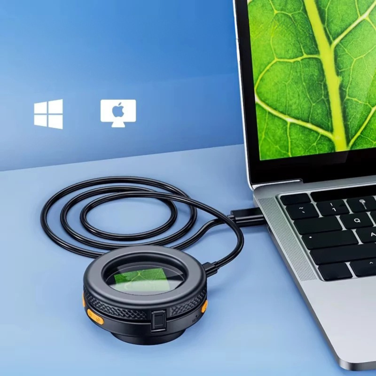 500X Digital Microscope 2 Inch IPS Screen Handheld Magnifier with LED