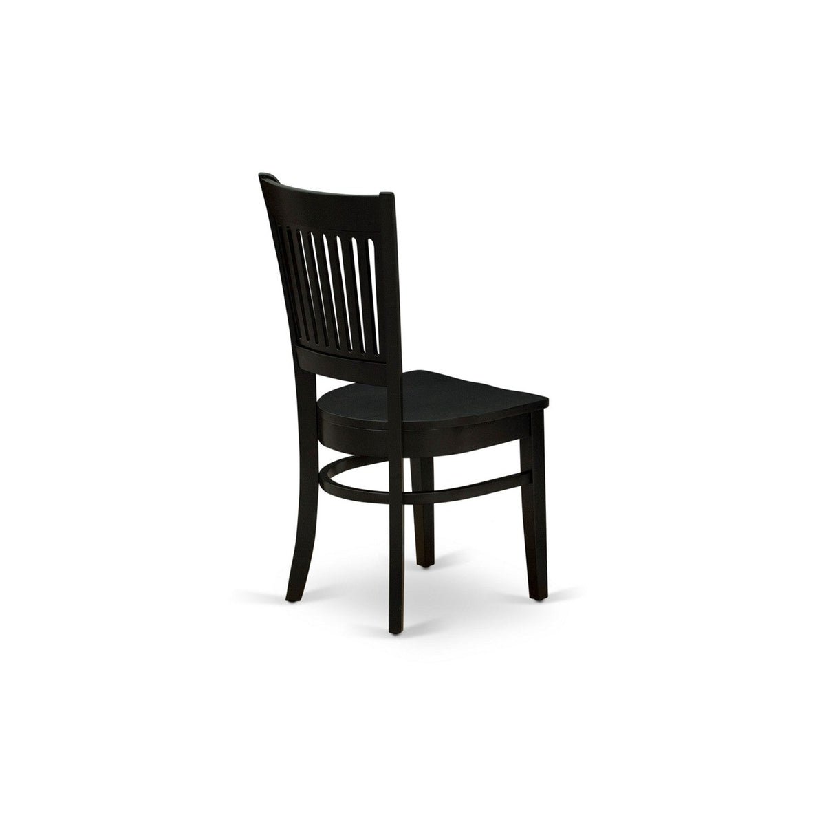 EAST WEST FURNITURE - ANVA5-BLK-W - 5-Pc Dining Room Table Set- 4 dining room chairs and Dining Room Table - Wooden Seat and Slatted Chair Back (Black Finish)