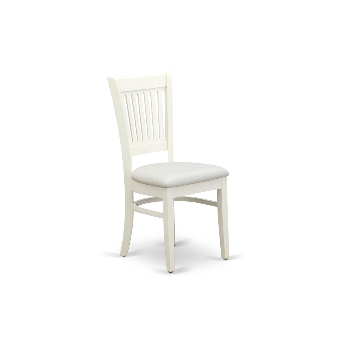 EAST WEST FURNITURE - AVVA5-LWH-C - 5-Pc Dinette Room Set- 4 Mid Century Dining Chairs with Linen Fabric Seat and Slatted Chair Back - Removable leaf Wood Dining Table - linen white Finish