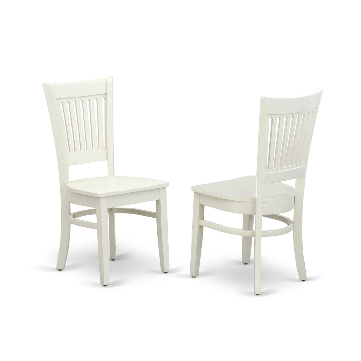 EAST WEST FURNITURE - ANVA5-LWH-W - 5-Piece Kitchen Dining Set- 4 Wooden Chairs and Dining Room Table - Wooden Seat and Slatted Chair Back (linen white Finish)
