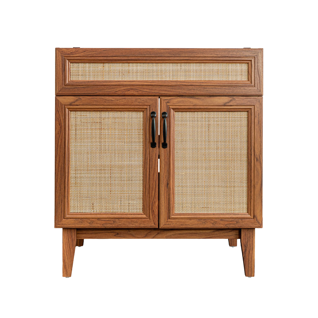 Javer Rattan Modern Farmhouse 2-Shelf Bath Vanity Cabinet Only