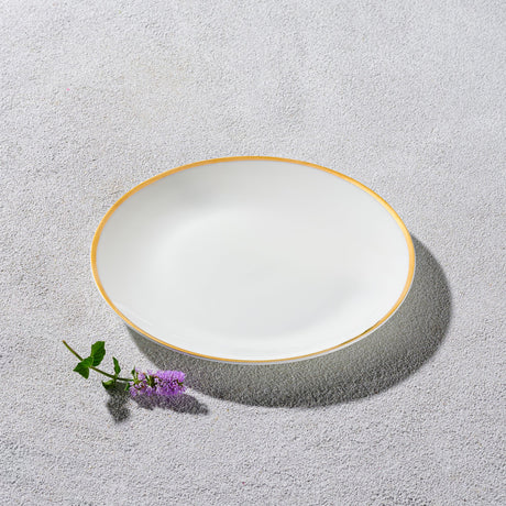Vintage,-White-Plate-with-Gold-Rim-