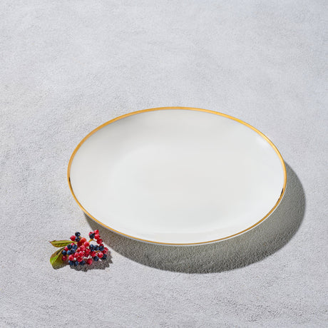 Vintage, White Plate with Gold Rim