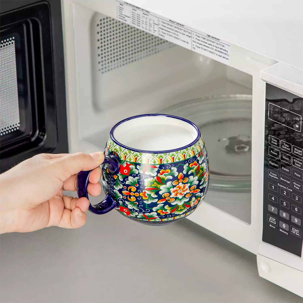 Simi Deep Round Porcelain Mugs Set of 6 15 oz