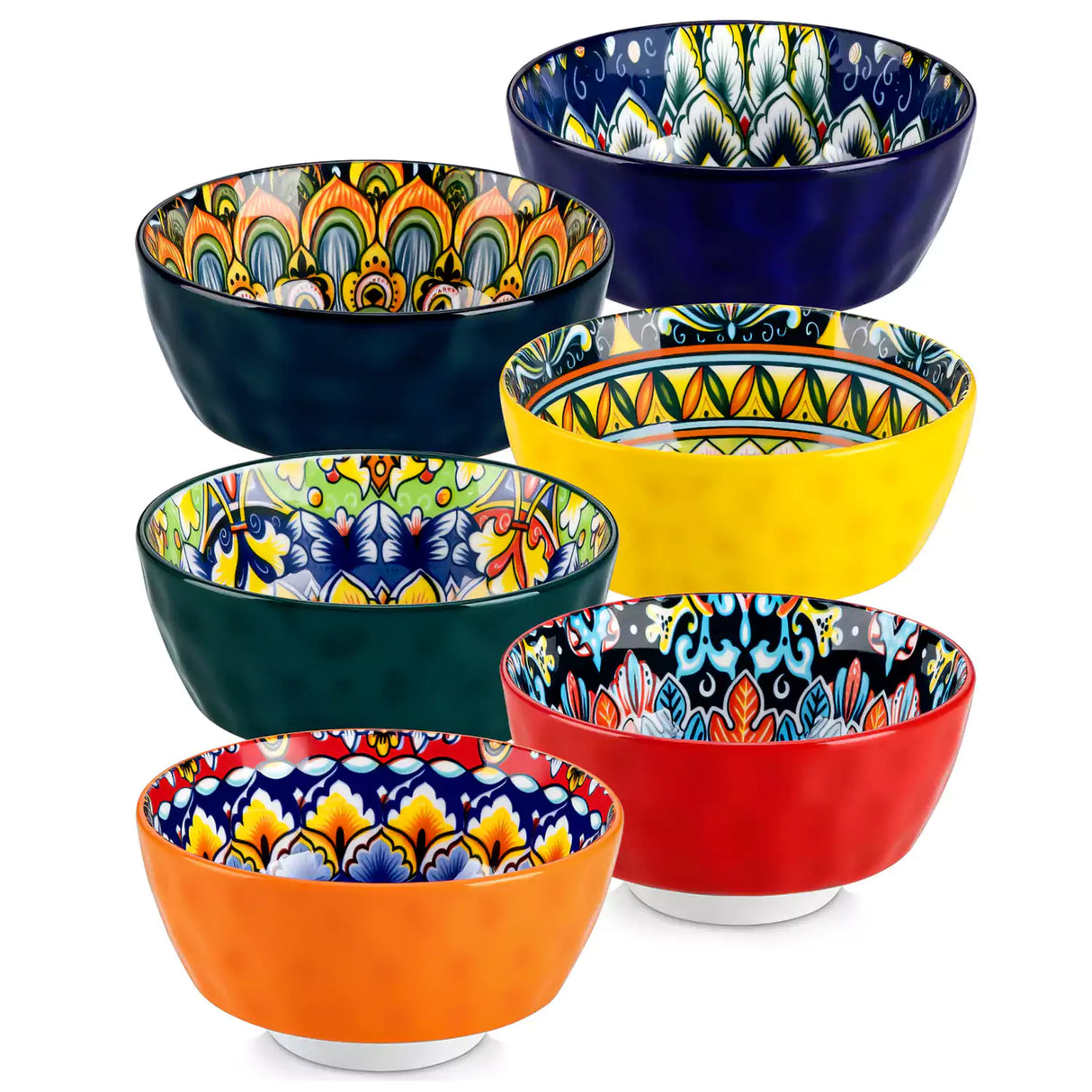 Simi Mini Cereal Bowls Set of 6 Porcelain Bohemian Design