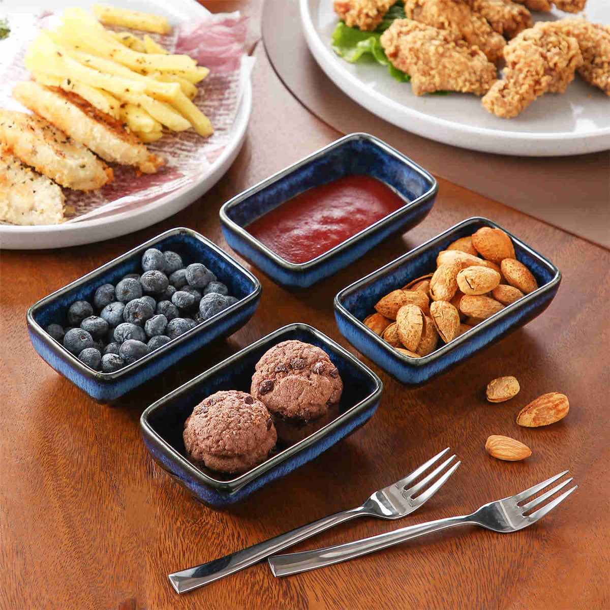 Stern Rectangular Dipping Bowls Set of 4