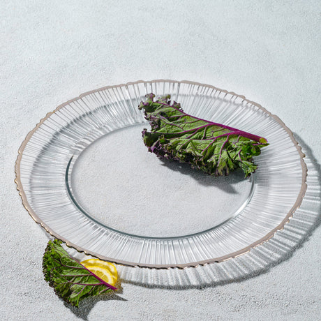 Harmony, Glass Charger with Colored Rim- Set of 4