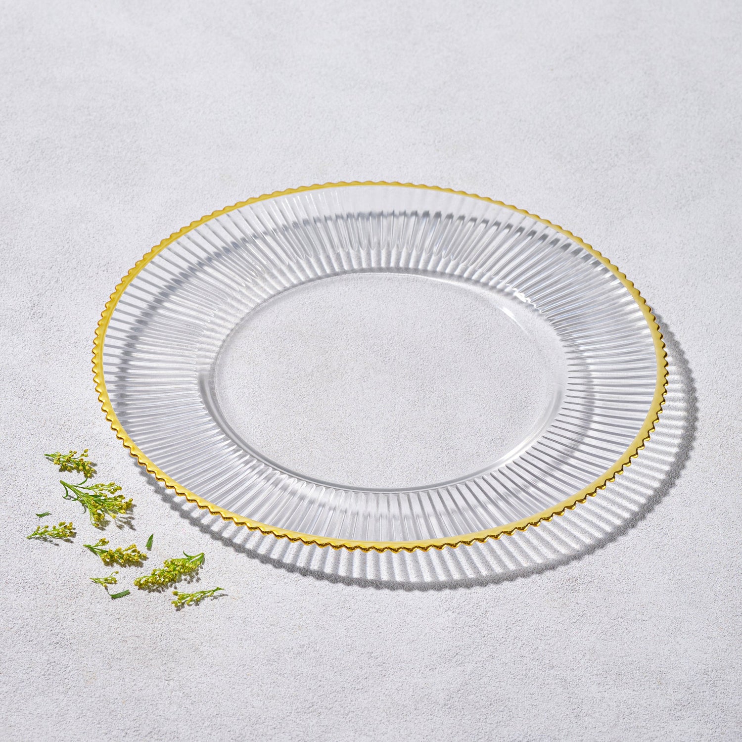Melody, All-Ribbed Glass Charger-Set of 4