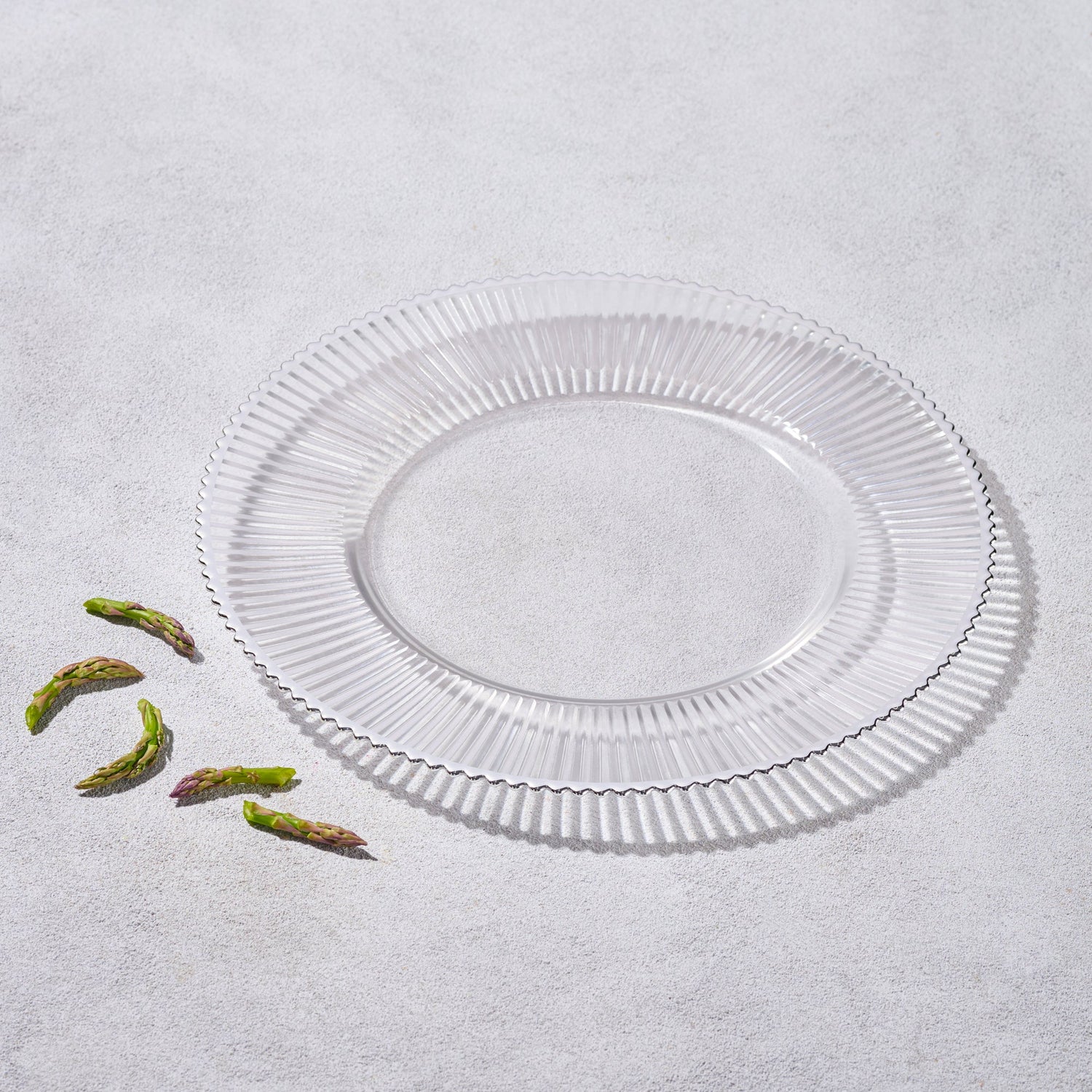 Melody, All-Ribbed Glass Charger-Set of 4