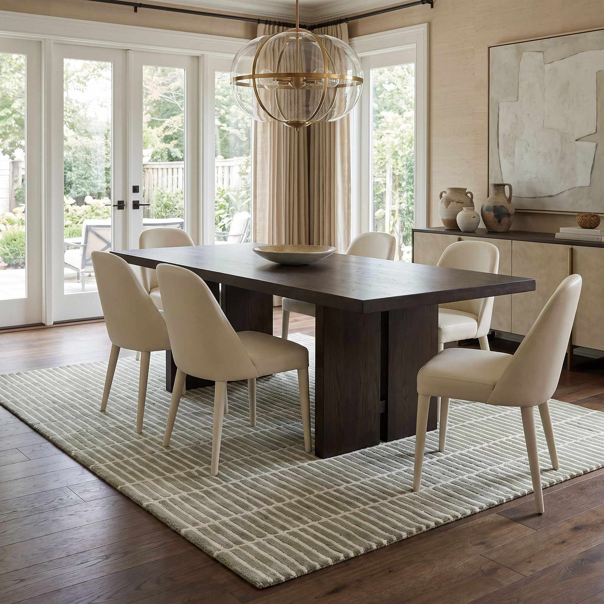 Finial Olive Wool Area Rug