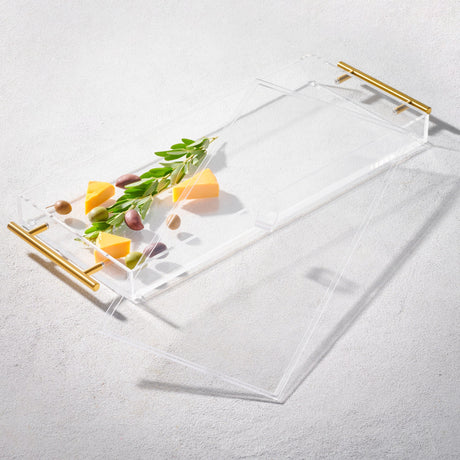 Grace, Acrylic Rectangle Tray and Cover Set, 7" x 17"
