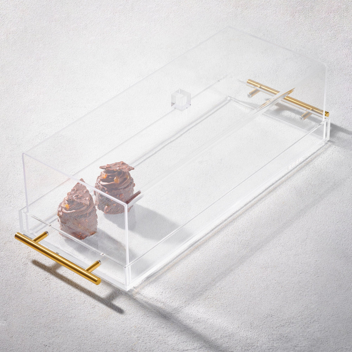 Grace, Acrylic Rectangle Tray and Cover Set, 7" x 17"