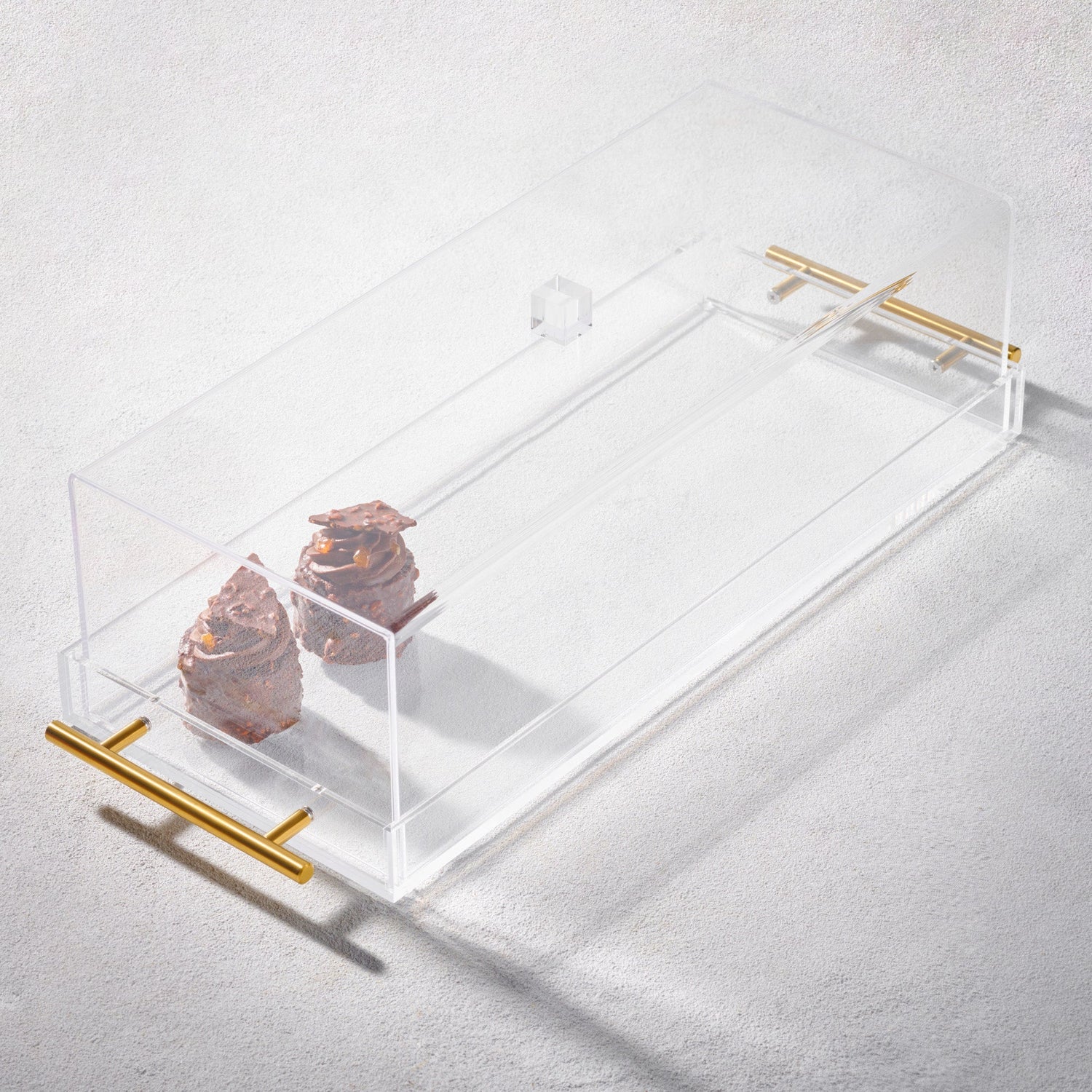 Grace, Acrylic Rectangle Tray and Cover Set, 7" x 17"