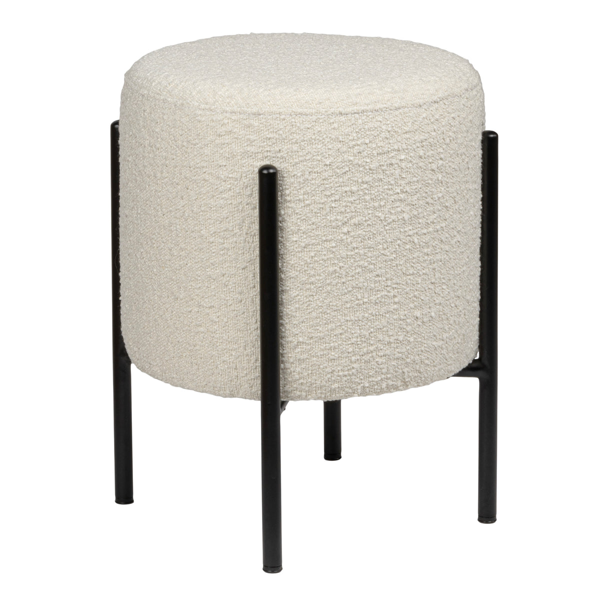 Silvia Modern Minimalist Round Backless Metal/Vegan Leather Cushioned Vanity Stool