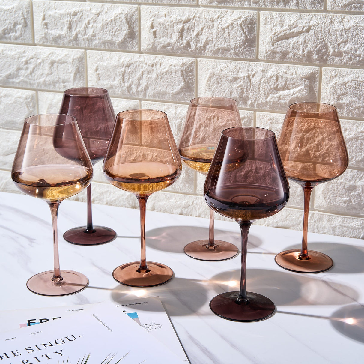 Venus Stemmed Wine Glassware, Set of 6