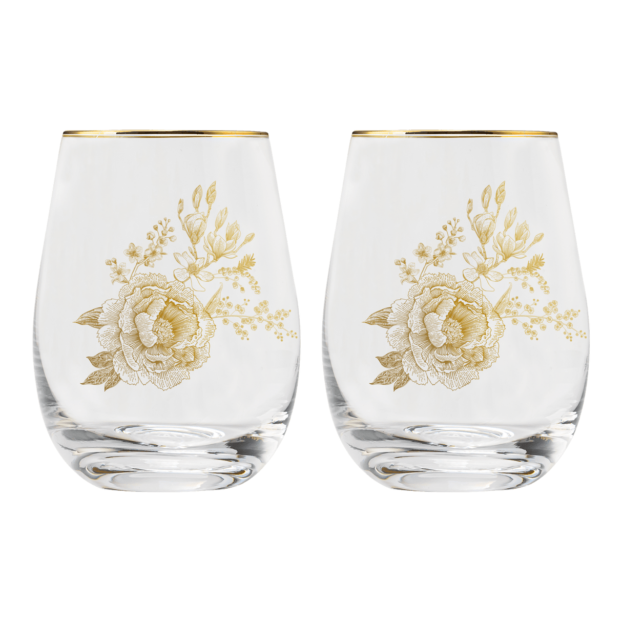 Delft Stemless Wine Glass - Boxed Set of 2