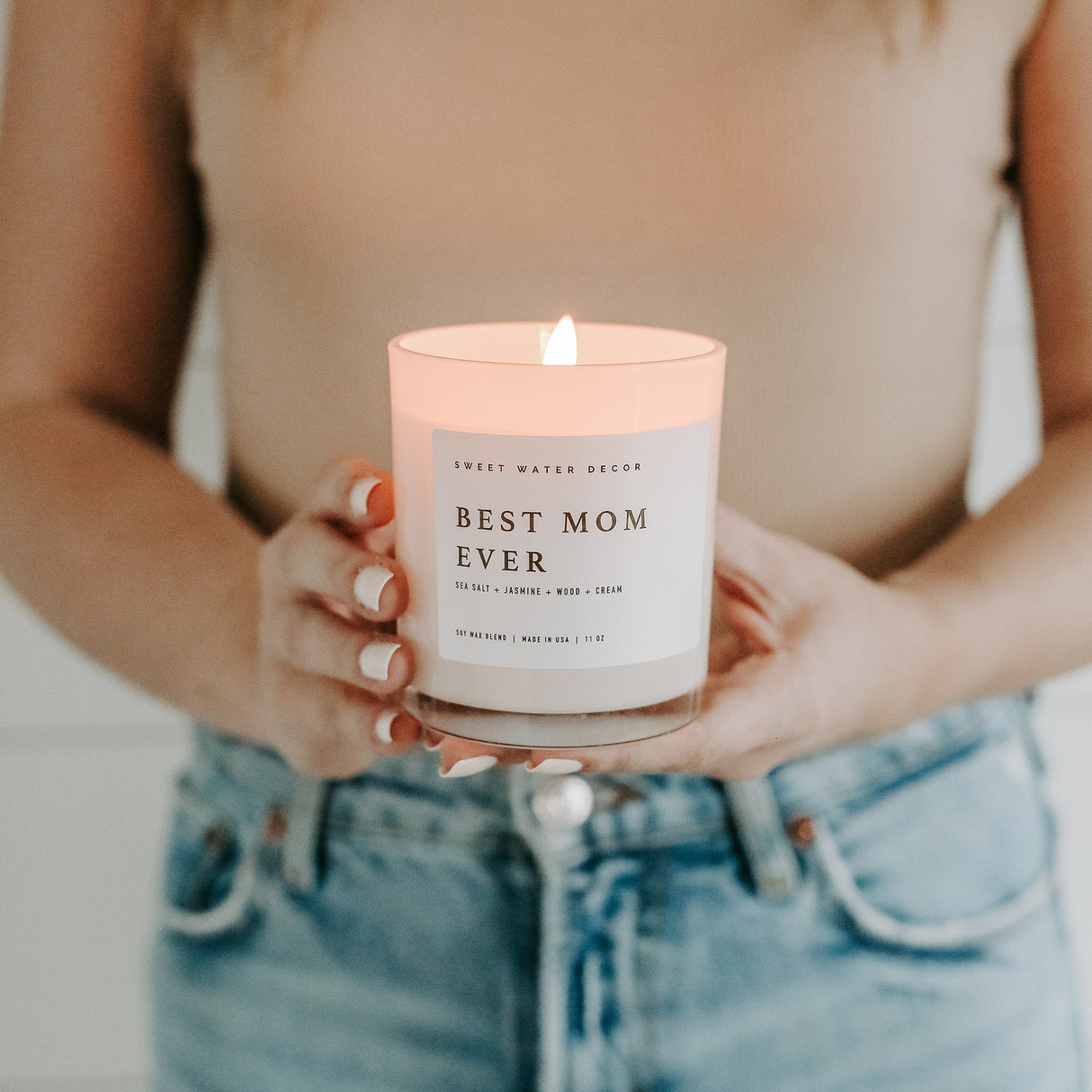 Best Mom Ever! Soy Candle - White Jar - 11 oz (Spa Day)