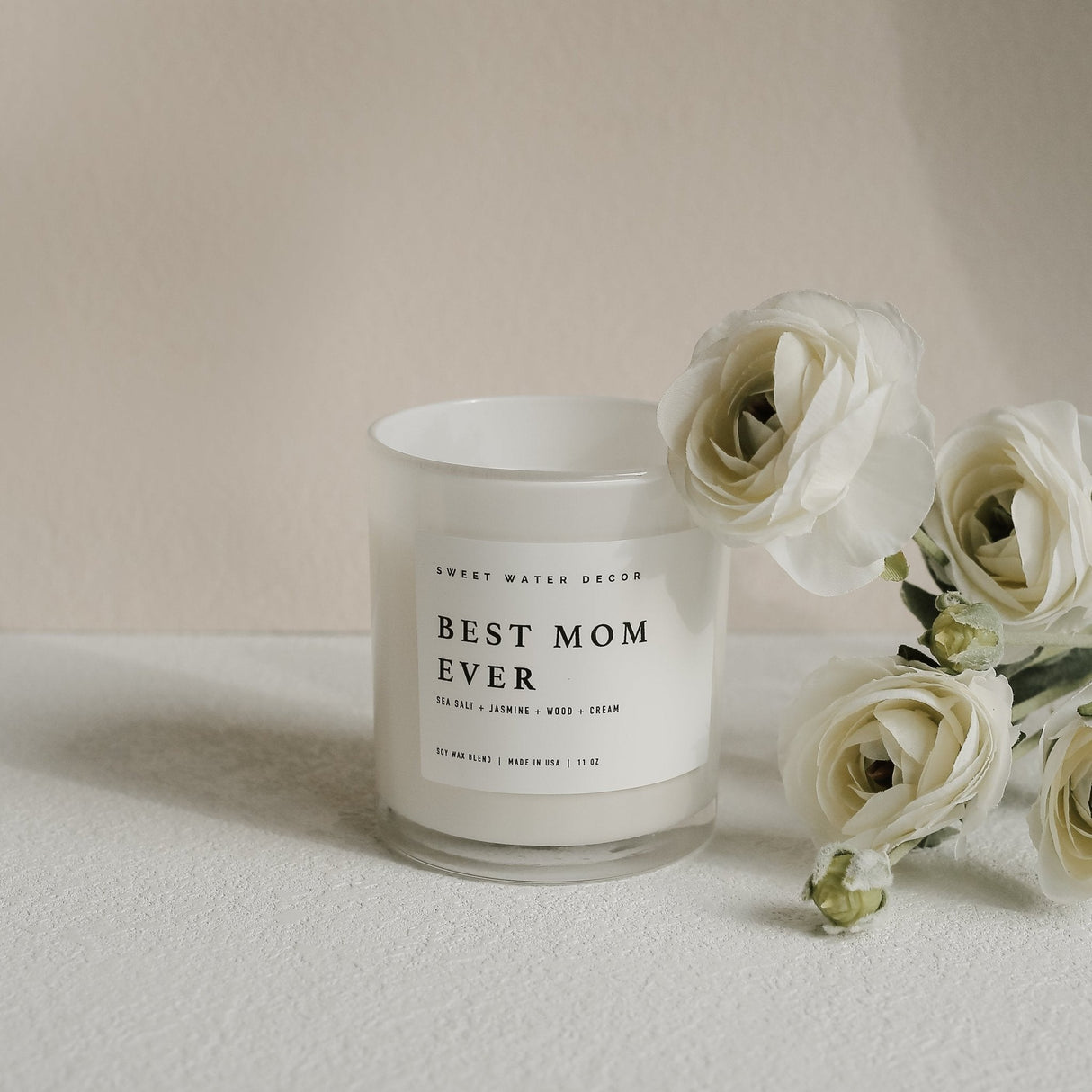 Best Mom Ever! Soy Candle - White Jar - 11 oz (Spa Day)