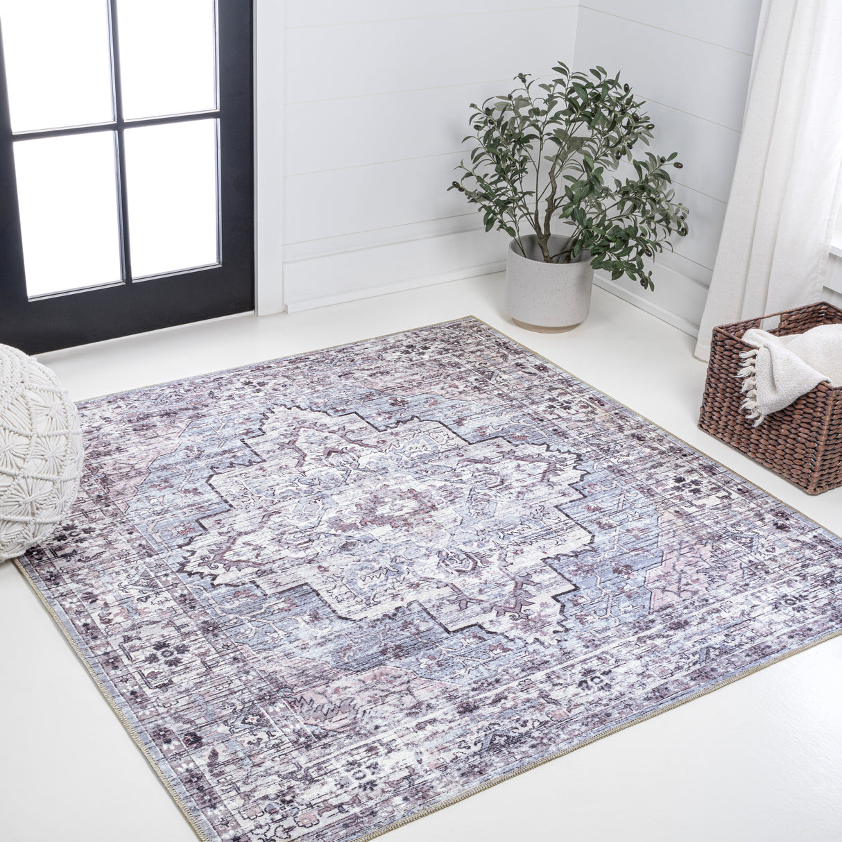 Didim-Boho-Medallion-Machine-Washable-Square-Area-Rug-Area-Rugs