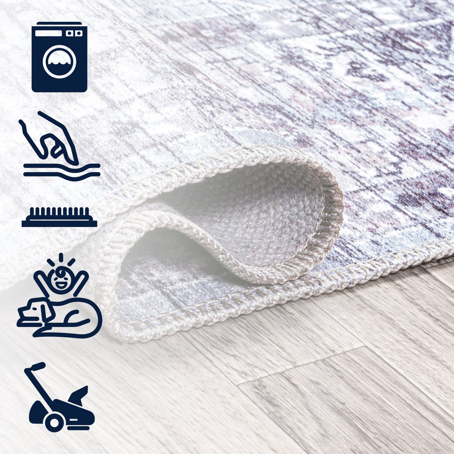 Didim Boho Medallion Machine-Washable Round Area Rug