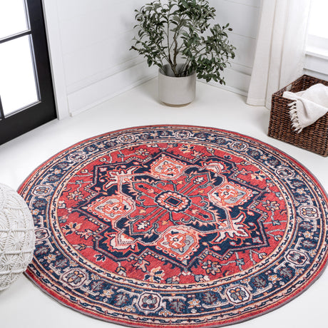 Cirali Ornate Large Medallion Machine-Washable Round Area Rug
