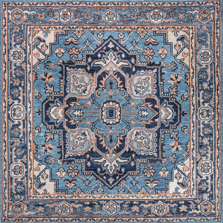 Cirali Ornate Large Medallion Machine-Washable Square Area Rug