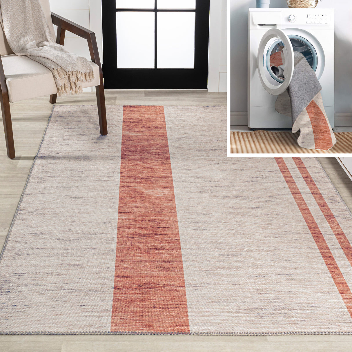 Raita-Modern-Simple-Distressed-Stripe-Machine-Washable-Area-Rug-Area-Rugs