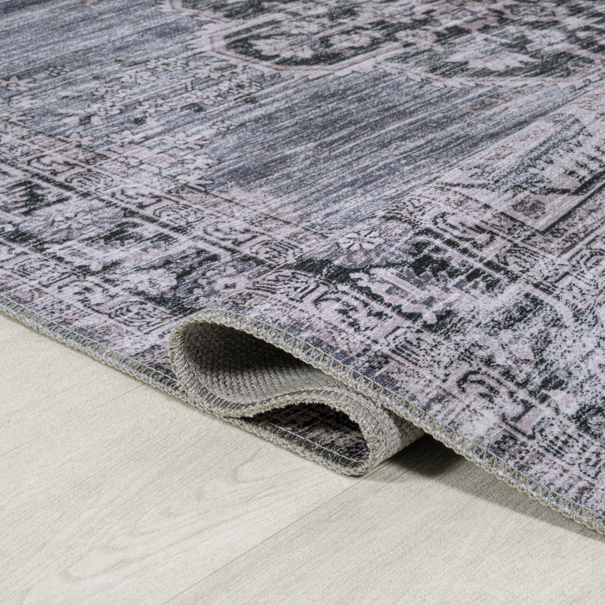 Wincer Chenille Cottage Medallion Machine-Washable Runner Rug