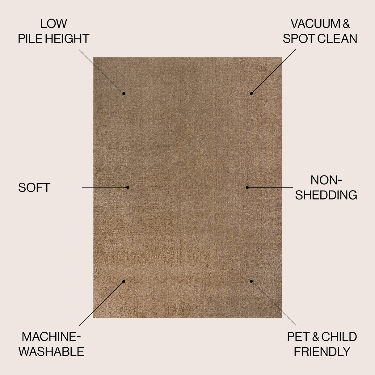 Twyla Classic Solid Low-Pile Machine-Washable Area Rug