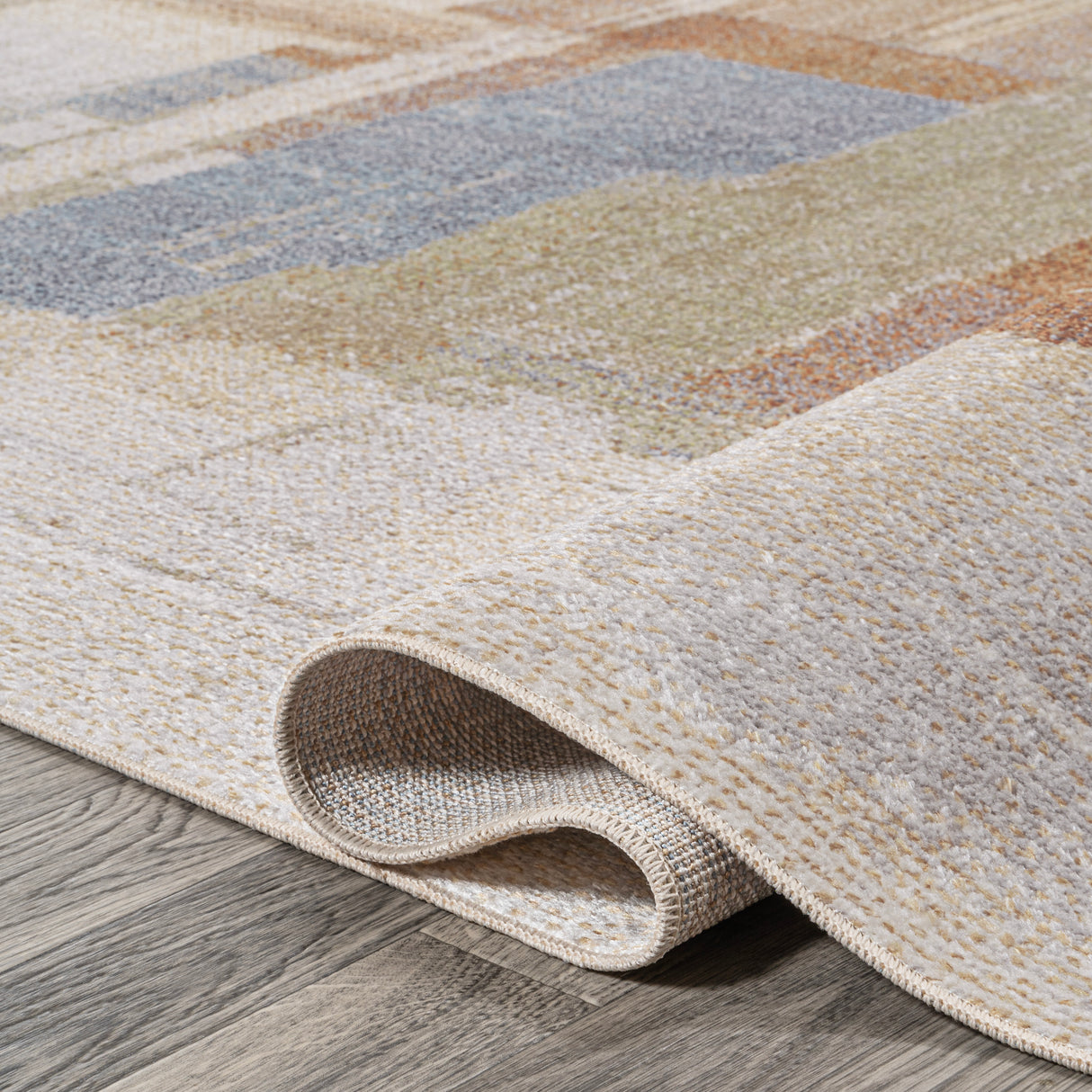 Weaver Abstract Coastal Watercolor Machine-Washable Runner Rug