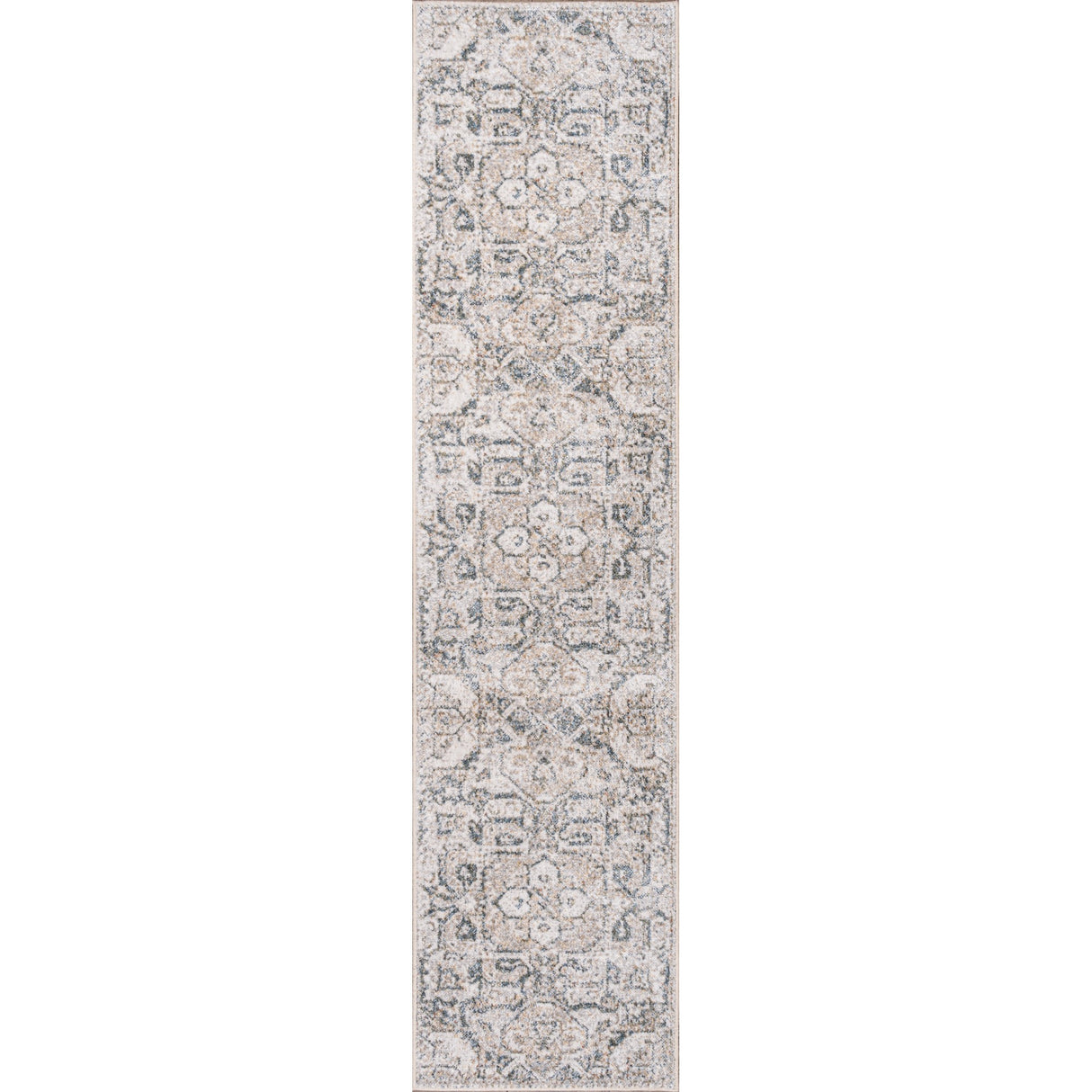 Edith Distressed Medallion Low-Pile Machine-Washable Runner Rug
