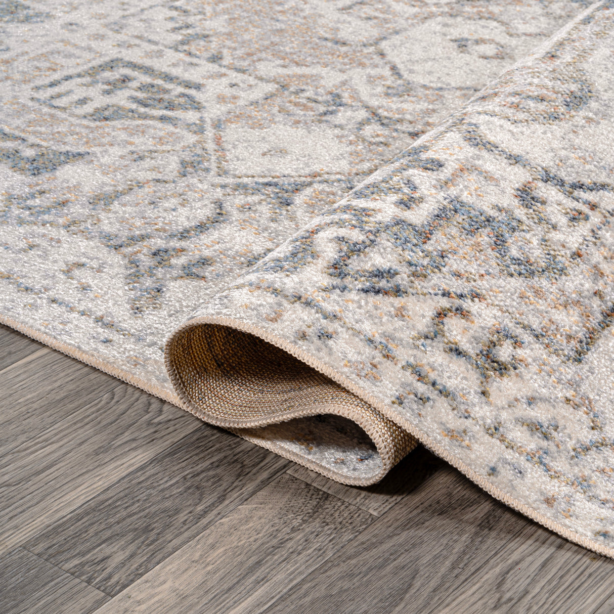 Edith Distressed Medallion Low-Pile Machine-Washable Runner Rug