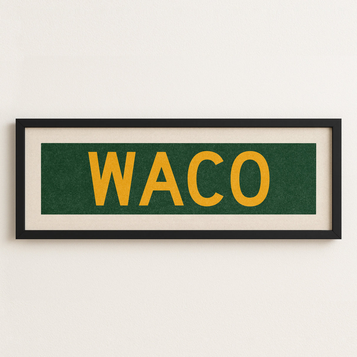 Framed Waco Green Bus Scroll