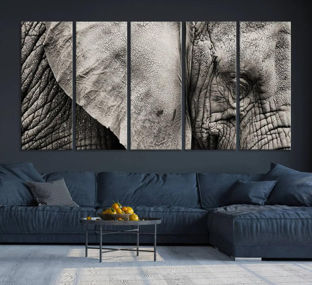 Wall Art Animal Canvas Print Close Taken Elephant with Big