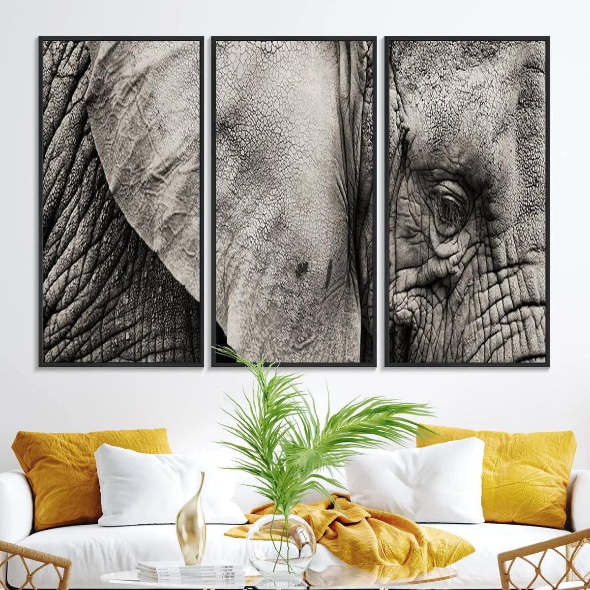 Wall Art Animal Canvas Print Close Taken Elephant with Big