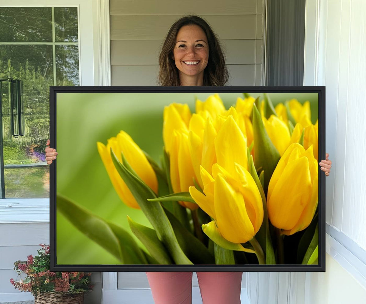 Wall Art Yellow Tulips Canvas Print