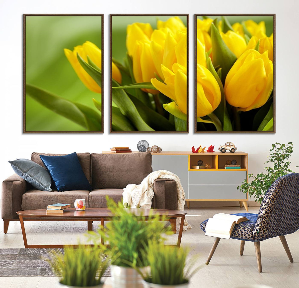 Wall Art Yellow Tulips Canvas Print