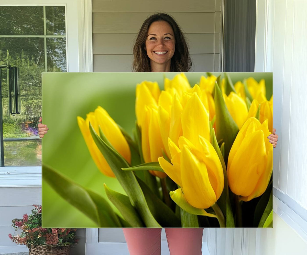 Wall Art Yellow Tulips Canvas Print