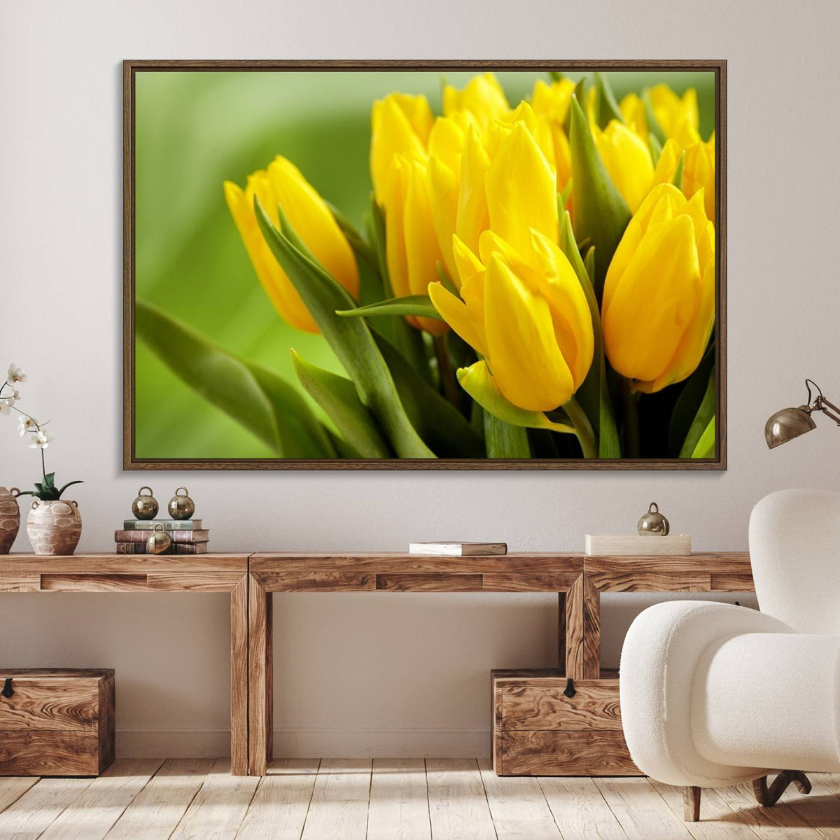 Wall Art Yellow Tulips Canvas Print