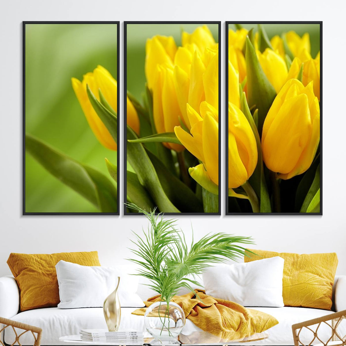 Wall Art Yellow Tulips Canvas Print