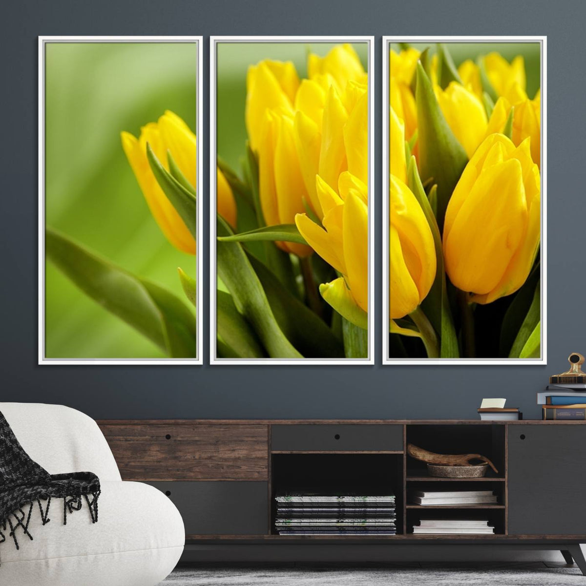 Wall Art Yellow Tulips Canvas Print
