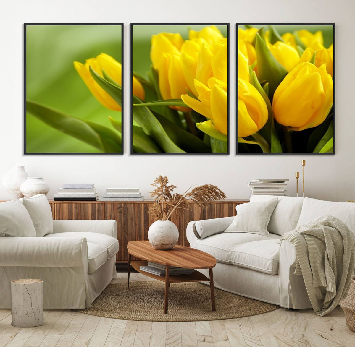 Wall Art Yellow Tulips Canvas Print