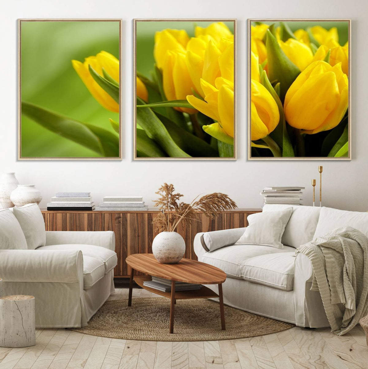 Wall Art Yellow Tulips Canvas Print