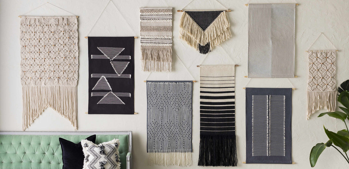 Olmitz Black-Beige Modern Geometric Wall Hanging