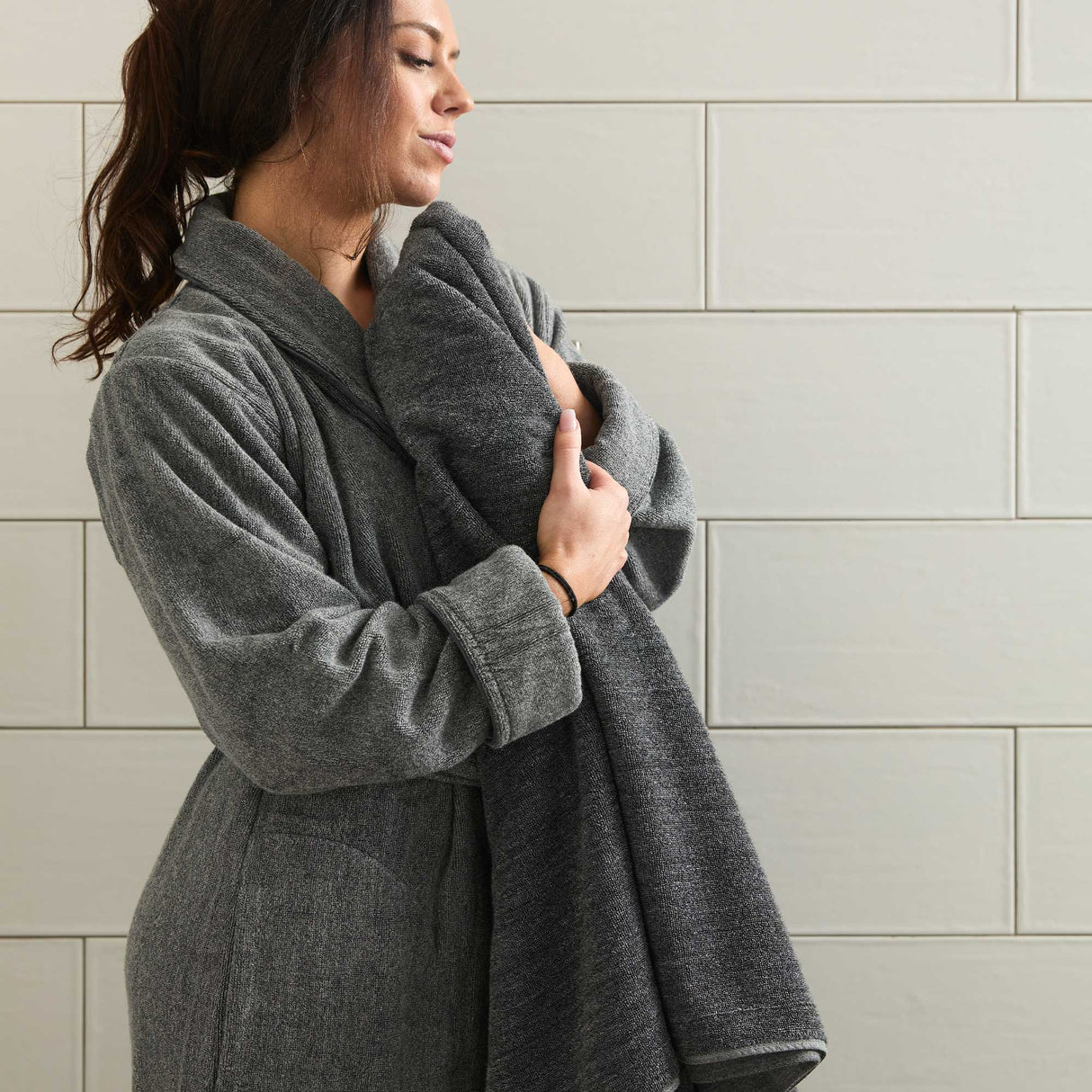 Bamboo Cotton Bath Sheet - Viscose from Bamboo + Cotton - Extra Large - Charcoal by BedVoyage