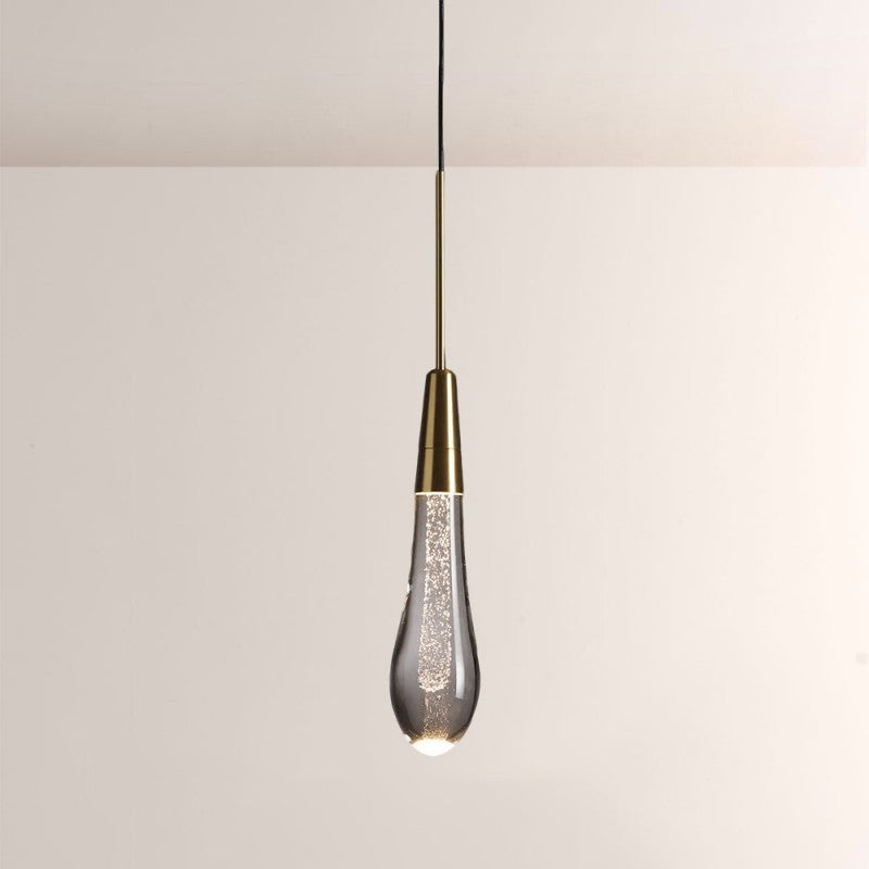 Seeded Glass Raindrop Pendant Light 1-Light 3-Light E12 Fixture