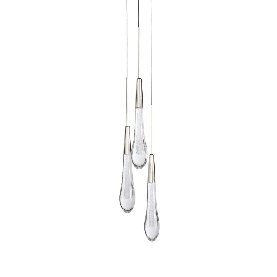 Seeded Glass Raindrop Pendant Light 1-Light 3-Light E12 Fixture