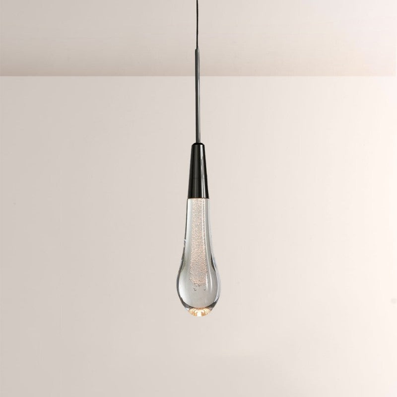 Seeded Glass Raindrop Pendant Light 1-Light 3-Light E12 Fixture