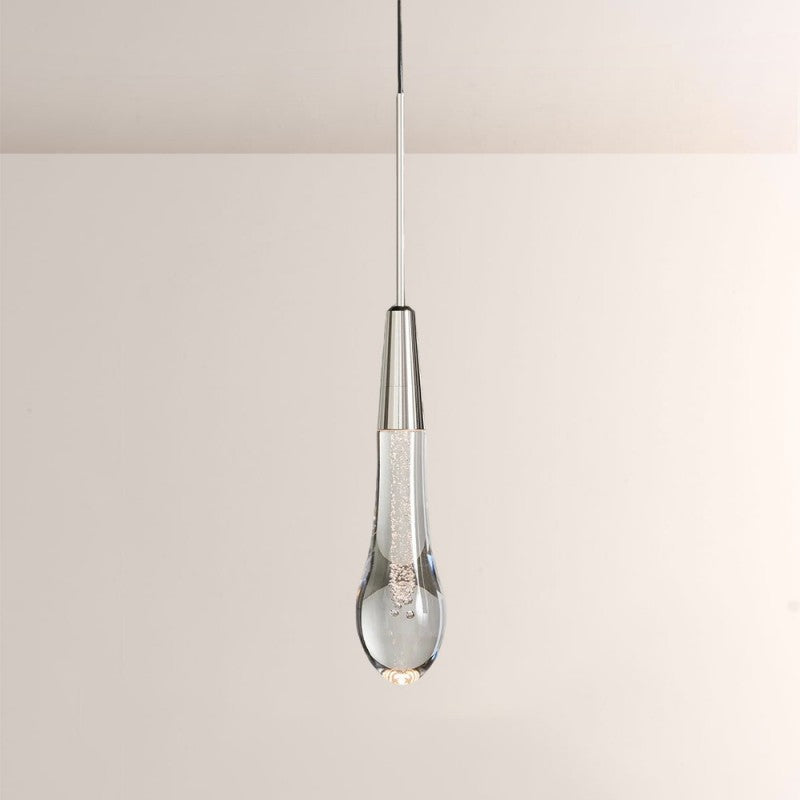 Seeded Glass Raindrop Pendant Light 1-Light 3-Light E12 Fixture